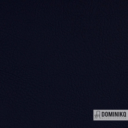 Luxe kunstleer Valencia van Vyva Fabrics, verfijnde textuur, zwart marine kleur, ideaal voor interieurtoepassingen.