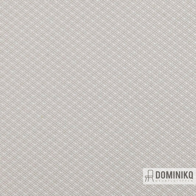 Sneeuwwit kunstleer met diamantpatroon van Vyva Fabrics, ideaal voor wand- en plafondbekleding. Luxe uitstraling en slijtvast ontwerp.