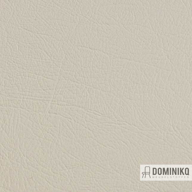 Crème kunstleer Vilon voor wand- en plafondbekleding, Vyva Fabrics, gemaakt van PVC met luxe schuimlaag.