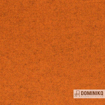 Oranje meubelstof Facet 129 Manderin van 100% gerecyclede garens, duurzaam en brandvertragend zonder nieuw wol. Natuurliefhebbers alert.