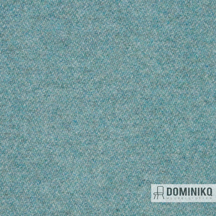 Blauwgroene Bute Fabrics Magic stof CF1105-0311, gemaakt van gerecyclede wol, perfecte melton woonstof met milieuvriendelijk karakter.