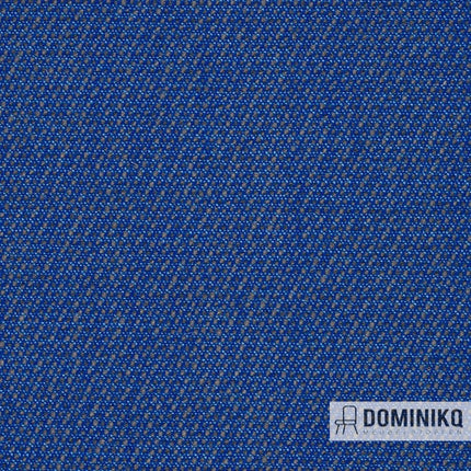 Blauwe stof met mesh-look en driedimensionaal patroon, onderdeel van de Mercury-collectie van Bute Fabrics, lichte kleurnuances.