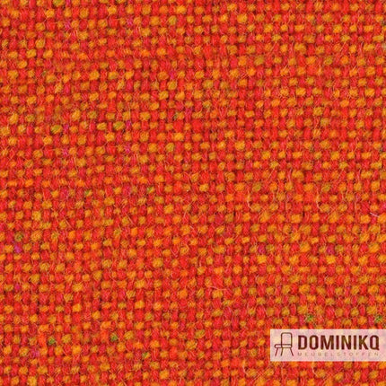 Close-up van Bute Fabrics Tweed CF740 in Marsala, met klassiek weefpatroon en contrasterende kleuren zonder Dominikq watermerk.