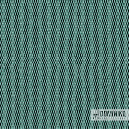 Textuur van Camira Fabrics Sprint PS041 meubelstof, geïnspireerd door sportkleding, in een groene tint.