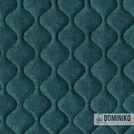 Textuur van Camira Fabrics Synergy Quilt Hourglass stof in groen met gewatteerd patroon, onderdeel van de Synergy-groep collectie.