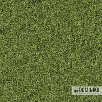 Groene Camira X2 - AK005 Algebra stof van gerecycled polyester, met bouclé-achtige structuur voor duurzaam interieurontwerp.