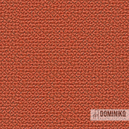 Camira Fabrics Yoredale UDA03 Askrigg stof met textuur patroon en subtiele golvingen, geïnspireerd door Wensleydale erfgoed, in oranje tint.