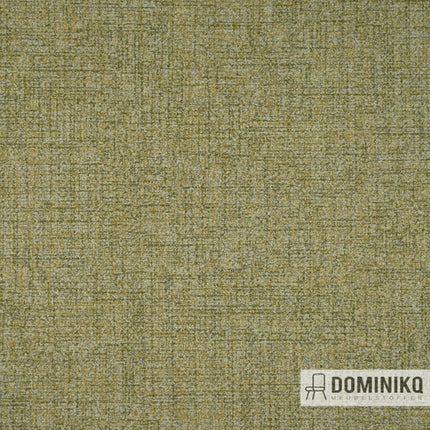 Close-up van Casal Montana-stof, levendige mix van kleuren en tinten, met katoen en acryl materiaal.