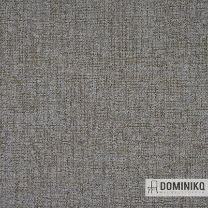 Textuur van de Casal Montana stof in grijstinten met speelse kleurnuances, gemaakt van katoen en PAN acrylvezel.