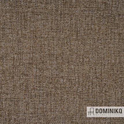 Bruine textielstof Casal Montana met levendig karakter, blend van katoen en kunstvezels, inclusief acryl PAN. Geschikt voor meubels.