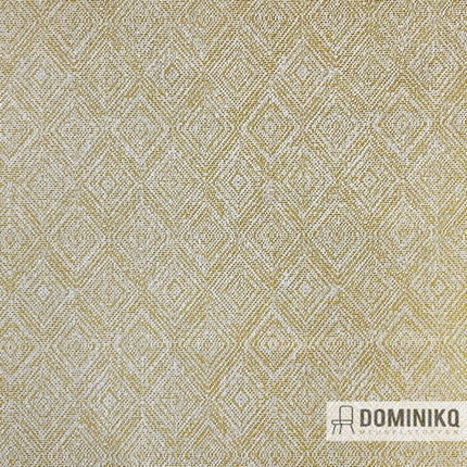 Casal Paita stof met ruitpatroon in Mimosa; duurzame mix van polyester en katoen, driedimensionaal design, slijtvast.