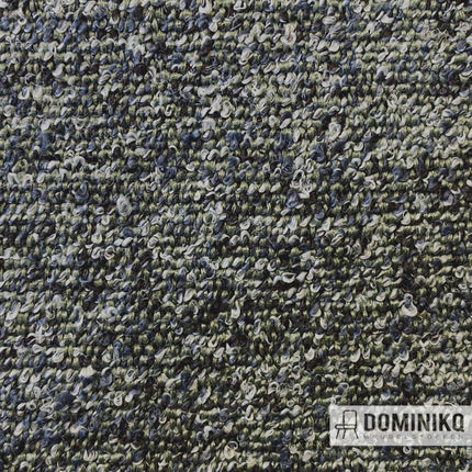 Grof geweven meubelstof Pixie van Casal in Tempête, rijke kleuren, milieuvriendelijk ontwerp.