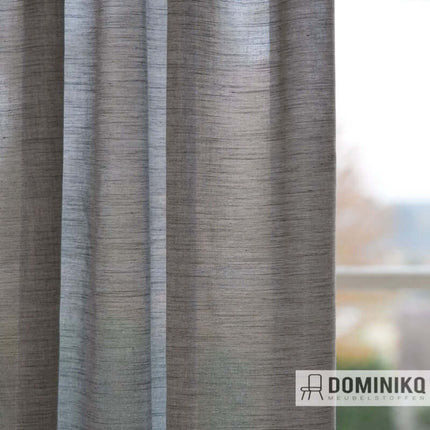 Kamerhoge Forecast gordijnstof van De Ploeg, 100% Trevira CS, met subtiele knopen in grijze tinten en semi-transparante look, Dominikq