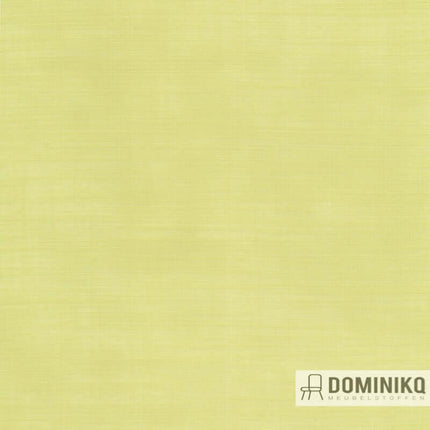 Transparante gele Tana Recycle gordijnstof van De Ploeg, gemaakt van hergebruikt Trevira CS, duurzaam en met 24 kleuropties.