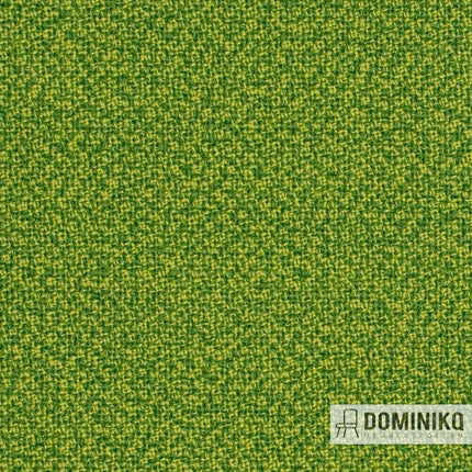 Fame Hybrid zielono-żółta dwukolorowa tkanina wełniana z Gabriel, nadaje się do tapicerki i dekoracji wnętrz.