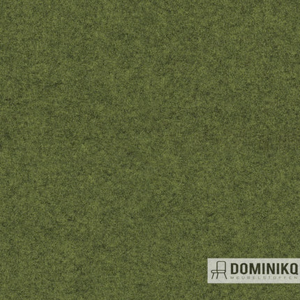 Focus Melange stof in groene tint, geweven van 100% kamgarenwol, met zijdezachte touch en modern kleurenschema voor meubelstoffering.