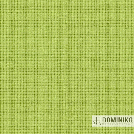 Groene Trevira CS stof met strak ontwerp en industriële uitstraling, brandbestendig en volledig recyclebaar volgens Cradle to Cradle-norm.