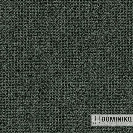 Moderne bouclé stof Grain in een warme groene tint, gemaakt van recyclebaar polyester voor duurzaamheid en stijl.