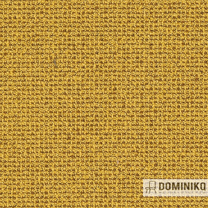 Moderne bouclé stof Grain met unieke structuur in warme geel voor duurzame, verfijnde meubelafwerking.