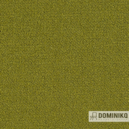 Moderne groene bouclé-stof, Gabriel Grain, met unieke textuur voor warmte en diepte in uw interieur.