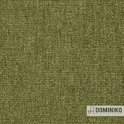 Groene geweven stof met geometrische textuur, geschikt voor meubels en schermen, biedt veelzijdigheid en aardse kleurdiepte.