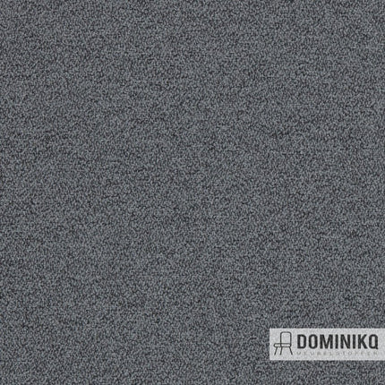 Close-up van Mica crêpe stof in donkergrijs, met tweekleurige melange en eigentijdse uitstraling, geschikt voor meubels en schermen.