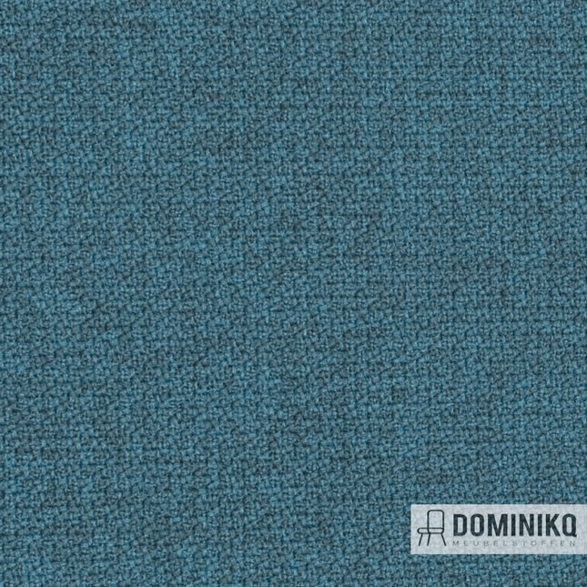 Blauwe Step Melange stof met gemêleerde structuur, veelzijdig en stijlvol voor interieurs.