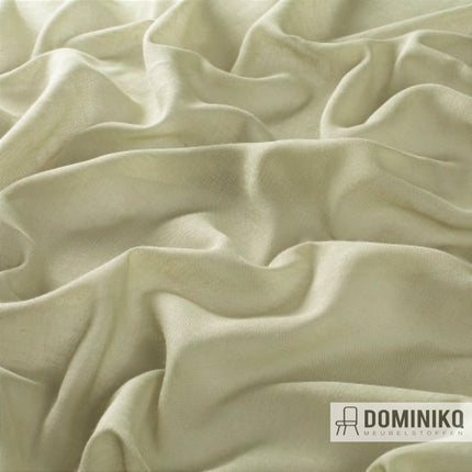 Gordijnstof Gwendolyn Vol2 van JAB Anstoetz, licht transparant met natuurlijk weefpatroon, mix van polyester en linnen, 300 cm breed.