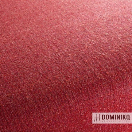 Gemêleerde rode meubelstof uit de Salone collectie van JAB Anstoetz, met een organische uitstraling.