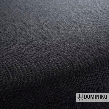 Stof Vince van JAB Anstoetz met regelmatige banen, geweven uit polyester en polypropyleen, donkergrijs tint.