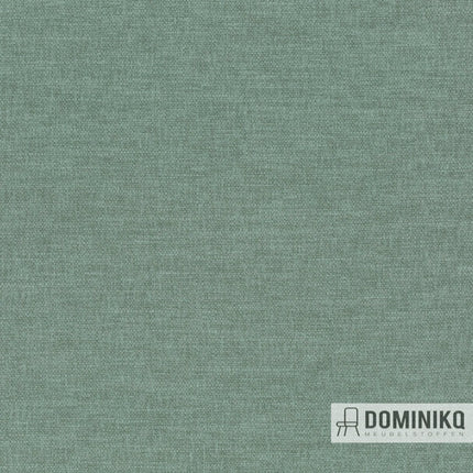 Groene Yannic meubelstof van JAB Anstoetz, rustiek en effen met tabby weefsel, zonder watermerk Dominikq Meubelstoffen.