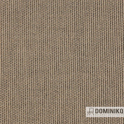 Grove structuur Keymer Spectrum stof, Europese design meubelstoffen, stoere uitstraling, beige tint met contrasterend zwart onderdraad.