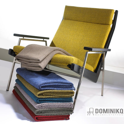 Moderne fauteuil met Keymer Spectrum stoffencollectie in diverse kleuren, Europese ontwerpen en grove structuur voor een stoere look.