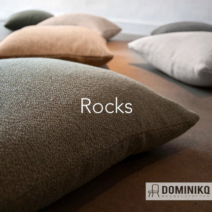 Kussens in Keymer Rocks stof met robuuste uitstraling en hoge slijtvastheid, verkrijgbaar in 34 kleuren.