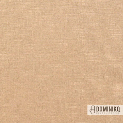 Beige Fanello meubelstof van Kvadrat Sahco, sterke en glanzende bekleding, geschikt voor intensief gebruik in verschillende interieurs.