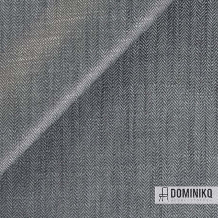 Neutrale stof Flint van Kvadrat Sahco, klassiek chevronpatroon, geschikt voor meubelstoffering in diverse kleuren. Mix van viscose en linnen.