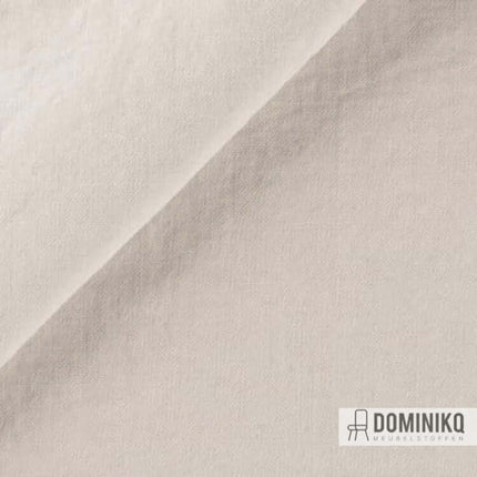 Lichte linnen stof Levino met klassiek weefpatroon, soepel en sterk, geschikt voor meubels. Ontwerp door Sahco, geproduceerd in Italië.