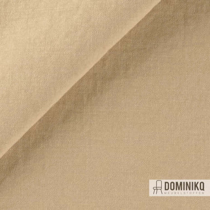 Stof Levino in klassiek linnenpatroon, elegant en soepel, geschikt als meubelstof, met stonewash afwerking, ontworpen door Sahco.