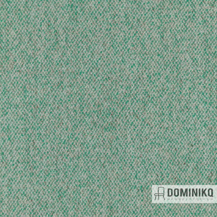 Kvadrat Raf Simons Vanir 913 meubelstof, groene gevilte wol bouclé, geïnspireerd door militaire mode.