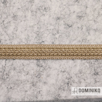 Afwerkband sierband 8718-0108 licht ivoor okergeel voor klassieke meubelstoffering, gebruikt met agrementspijkers of lijmpistool.