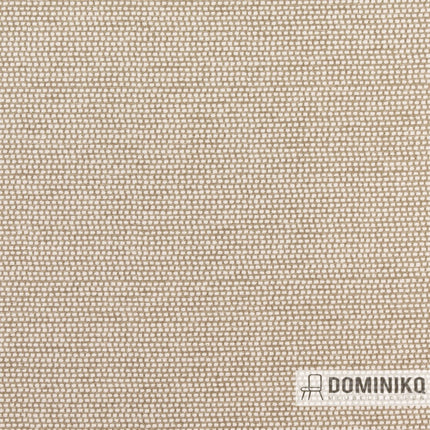 Vescom Malta semi-plain stof in beige tint, duurzaam vinyl geschikt voor intensief commercieel en residentieel gebruik.