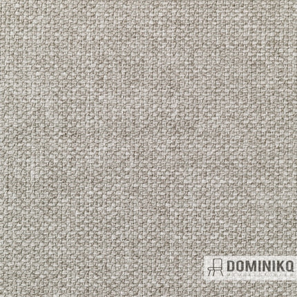 Hoogwaardige beige stof Vescom Noss 7058.03, duurzaam polyester-acryl mengsel voor interieurontwerp, slijtvast en kleurecht.