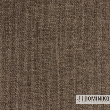 Achtergrond van de Agua Linetta Nutmeg meubelstof, linnen look, brandvertragend en waterproof. Vanaf 5 meter 10% korting.